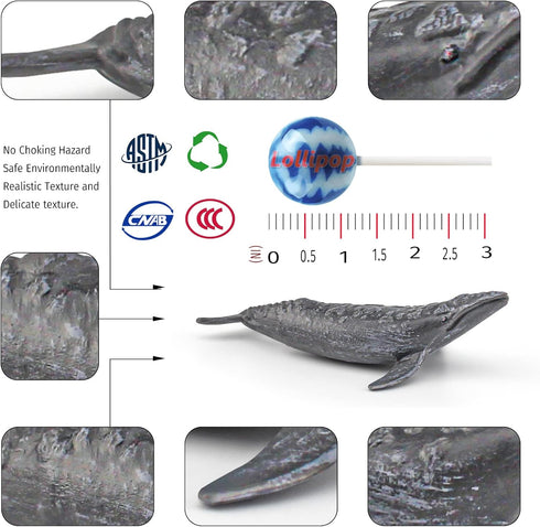 Set 2-4 Inch Mini Whale Shark Toy Small Sea Creatures Toys for Kids Mini Marine Animal Figures Cake Topper Girls Boys