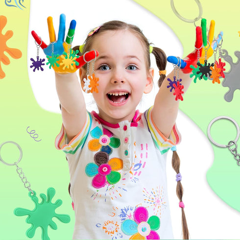 Paint Splatter Keychains, Art Party Favors and Decorations for Kids Adults Back to School Gifts
