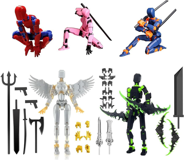 WKSBBTS 5Pack Titan 13 Action Figure Assembled, T13 Action Figure Set, Dummy 13