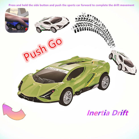 2 Pack Race Cars, Pull Back Inertial Drift Car Models for Toddlers, Perfect Toy Set for Ages 4-8