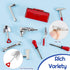 10 Pieces Mini Dollhouse Tool Set, Includes Red Tin Box, Outdoor and Repair Tools