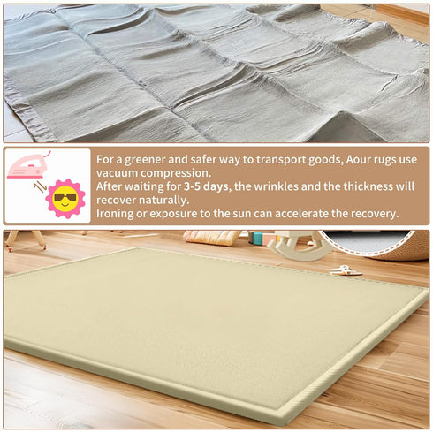 1.4" 50"x50" Tummy Baby Play Mat for Floor - Thick Memory Foam Rug, Playpen Time Mat, Soft Velvet Nursery Rug, Large