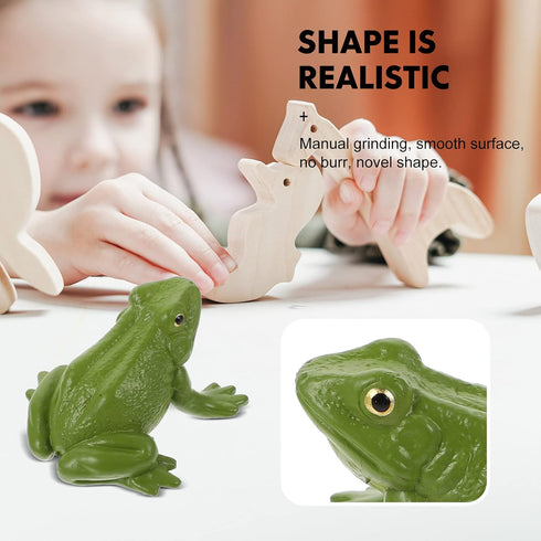 NUOBESTY Miniature Frog Figurine, Plastic Frog Statue Models Toy Figures, Cake Topper Fairy Garden Ornament for Bonsai