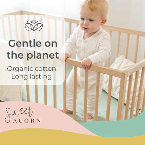 9" 28" 52" Fitted Crib Sheets - Organic Cotton Jersey Knit Crib Beddings - Fits Standard Baby Crib Mattress - x x - Bay