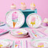200 Summer 50 WERNNSAI Ice Cream Party Decorations - PCS Ice Cream Plates Napkins Forks Pink Sweet Themed Birthday
