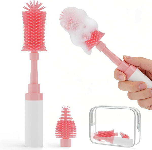 Chuya Baby Bottle Brush Kit -Upgraded Silicone Bottle Cleaning Brush & Nipples