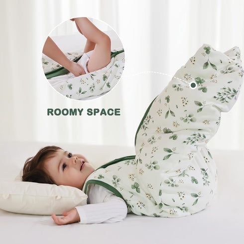 2-Way Zipper,2.5 Unisex(Plant,0-6 Mosebears Sleep Sack Baby Winter Wearable Blanket with TOG Cotton Sleep Sack Months)