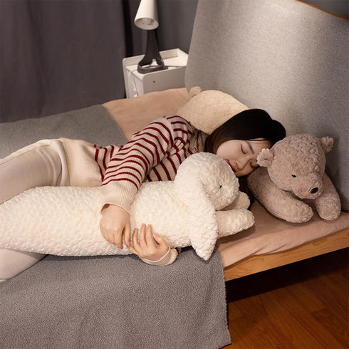 Hofun4U (White,35 inch) Rabbit Plush Pillow, Rabbit Stuffed Animal, Rabbit Plush Long Body Pillow for Kids Adults