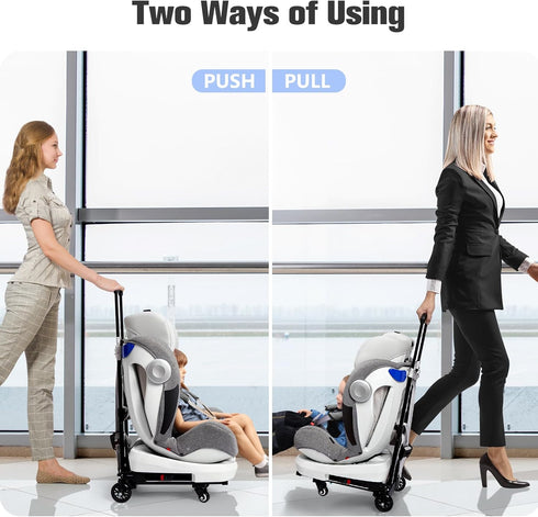 KEDSUM Car Seat Travel Cart, Compact and Lightweight Dolly Cart for Airport, Solid Construction Portable Car Seat