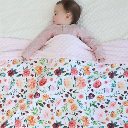 BORITAR Baby Blanket for Girls, Super Soft Double Layer Minky with Dotted Backing, 30 x 40 Inch