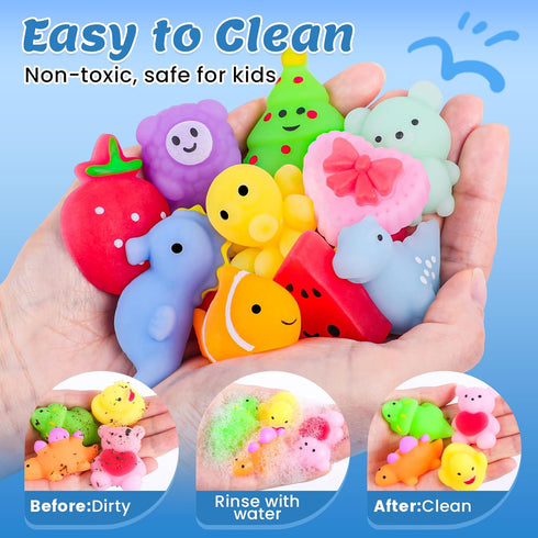 200 Pack VISCOO Squishy Toys, Mochi Squishy Bulk, Kawaii Squishies Party Favors for Kids, Stress Relief Sensory Toys