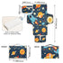 WELLDAY Space Theme Geometric Baby Changing Pad - Waterproof Diaper Changing Pad with Built-in Pillow - Portable Travel