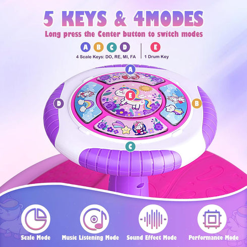 1-3 360 1 2 3 VROGTIK Sit and Spin Toys for Toddlers Girls, Toddler Spinning Seat with LED Lights and Music Christmas