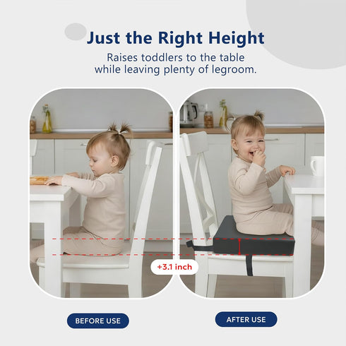 Toddler Booster Seat for Dining Table, Waterproof & Easy-to-Clean PU Cover, Safety Certified, Portable Booster Seat