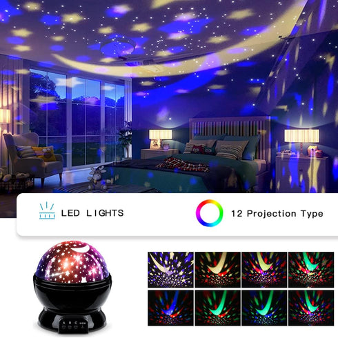 Car Truck Night Light Projector Toys for Boys Age 3-5, 360 Degree Rotation with 17 Colors Changing Baby Ceiling Light