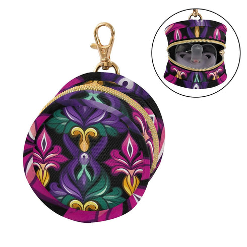 YETTASBIN Mardi Gras Portable Pacifier Holder Case with Metal Hook Buckle & Zipper for Diaper Bag and Stroller