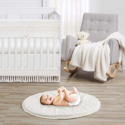Tummy Sweet Jojo Designs Ivory Boho Bohemian Girl Boy Baby Playmat Time Infant Play Mat - Gender Neutral Solid Color