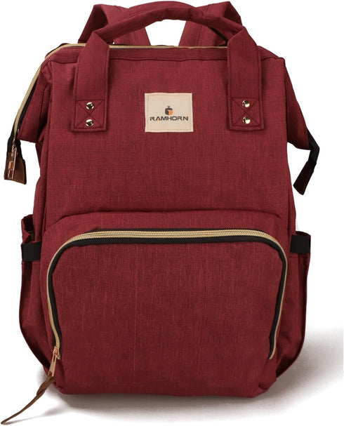 Backpack Backpacks Pack Ramhorn Diaper Multifunction Travel Waterproof Back for Mom, Red