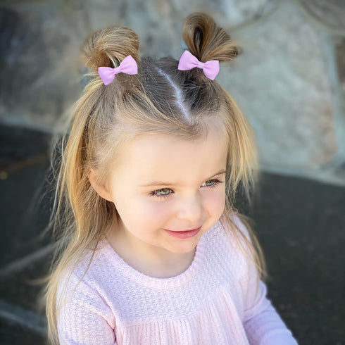 80PCS Tiny Hair Ties with Bows, Baby Bows Rubber Bands for Infants Toddlers Baby Girls Hair Accessories