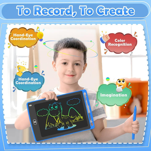 12 Pack 8.5 Inch 3 4 5 6 7 8 Party Favor LCD Writing Tablet for Kids, Colorful Drawing Doodle Board, Erasable Doodle