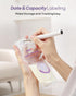 100pcs 6oz Nuliie Temp-Sensing Breastmilk Storage Bag, Huge Temp-Sensing Icon & Locking Clamp, Breast Milk Storage Bags