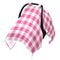 Mazeann Gingham Plaid Pinks Car Seat Cover Baby Breathable Soft Infant Carseat Covers