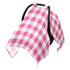 Mazeann Gingham Plaid Pinks Car Seat Cover Baby Breathable Soft Infant Carseat Covers