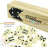 Set, 28-Piece Set ERLLE - Dominoes Premium Classic Double Six Domino with Wooden Case, Family & Kids Board Game