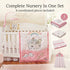 4 Set EVERYDAY KIDS Precious Moments Noahs Ark Pc Crib Bedding for Girls Nursery Includes Baby Bed Quilt, Fitted Sheet