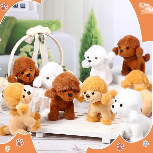 Sumind 9 Pcs Mini Plush Dog Stuffed Animals - Bulk Dog Plush Party Favors for Kids Birthday Gifts