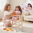 Set 15-20 Inch BABESIDE Wooden Baby Doll High Chair for Dolls Furniture, Babydoll High Chair with Adjustable Tray, Safe