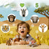 OUOZZZ 1 2 3 Set 9.8" Year Old Toys - Mini Zoo Stuffed Animals Interactive Plush Toys for Babies & Toddlers