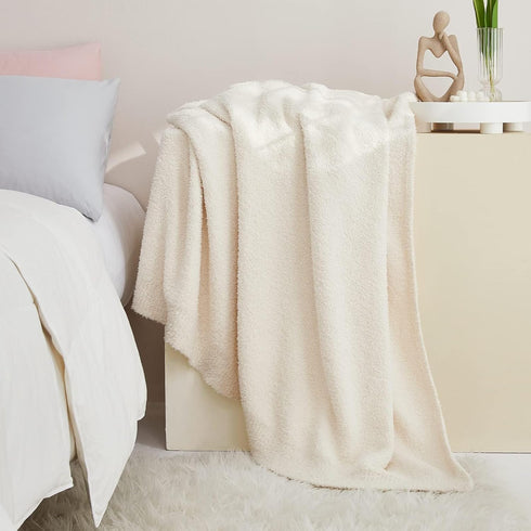 30x40 inches, Cozy CYMULA Kids Blanket for Boys Girls Soft Fuzzy Swaddle Throw Blanket for Crib Stroller, White