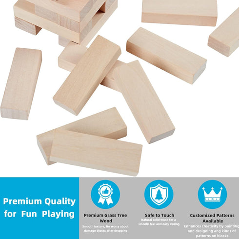 54PCS 4 Set SpeedArmis Mini Tumble Tower, Wooden Stacking Game for Teens - Pine Stack Timber Board Games with Dice