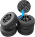 4Pcs ShareGoo 1/8 Buggy Tires, OD 4.4'', Rubber Tires & 17mm Hex Hub Wheel Rims Set for Redcat Teamc Losi HPI Kyosho