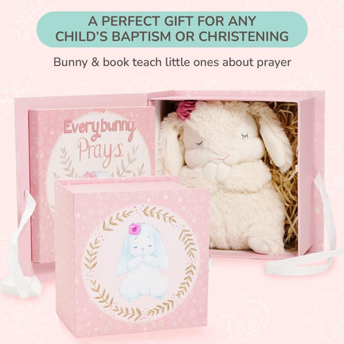 7 Tickle & Main Everybunny Prays Bunny Plush & Musical Prayer Toy for Christening Gifts for Girls - Pink, in - Baby