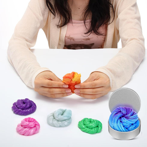 12 Pcs Heat Sensitive Color Changing Fidget Putty, Sensory Fidget Toy for Boys Girls, ADHD Stimulation, Classroom