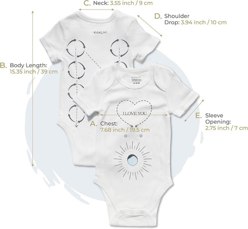 KAHLMI Massage Me! Onesie for Baby Massage, Constipation, Gas Relief, Colic Calm & Baby Sleep Aid, Onesie for Newborn