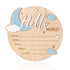Penitue Baby Announcement Sign, 15cm/5.91in Wooden Hello World Newborn Welcome Sign Birth Baby