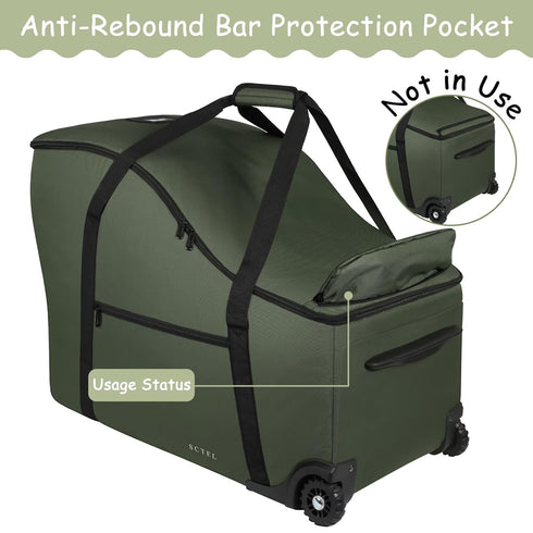 SCTEL Infant Car Seat Travel Bag for Airplane Compatible with Doona Car Seat Stroller and Base, Fit All Nuna Pipa Car