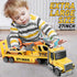 27" 3 4 5 6 Dwi Dowellin Large Friction Powered Tow Truck Toy with Car and Helicopter,Semi Truck Toys for Years Old
