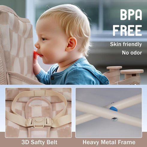 3-in-1 Cozy Tiny Marvels Portable Baby Chair, Booster Seat, Baby Seat with Tray, Compact Foldable, Toddler Chair