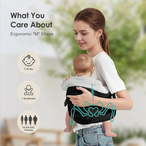 7-30lbs, Baby Sling Carrier, Adjustable Baby Carrier Newborn to Toddler Carrier for Toddler Sling Carriers, Toddlers