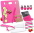 13 Pieces Montessori Kitchen Tools for Toddlers-Kids Cooking Sets Real-Toddler Safe Knives Set for Real Cooking with Plastic Toddler Safe Knives Crinkle Cutter Kids Cutting Board Gifts for Girls by WaterSummer