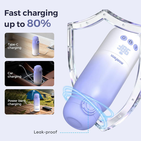 5-Temp Control,12 Portable Bottle Warmer for Travel, Dual Heating Modes for Breastmilk & Water Formula, Milk Warmer On