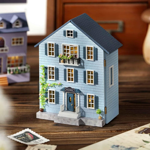1:32 TuKIIE DIY Miniature Dollhouse Kit with Furniture, Scale Creative Room Opened & Closed Mini Wooden Doll House