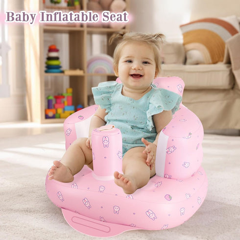 3 Summer Inflatable Baby Chair, Inflatable Baby Seat for Babies Months and Up, Blow Up Chair with Built in Air Pump
