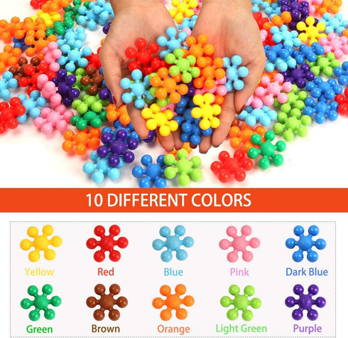 Winlip 330 pcs Building Blocks, Educational Stem Toys, Interlocking Solid Plastic Sets for Preschool Toddlers, Girls &