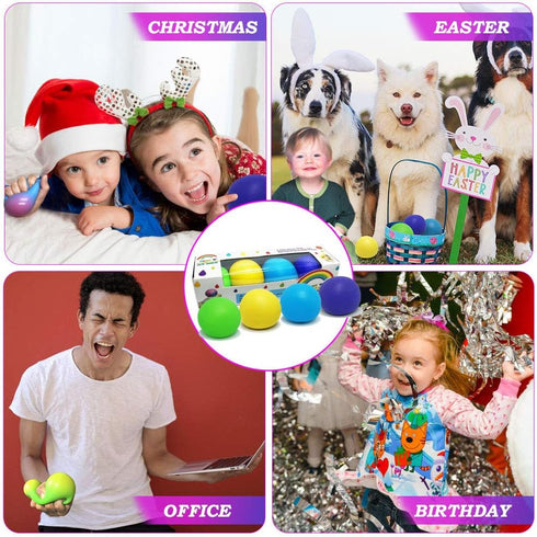Stress Ball Toys Color Changing, Sensory Squeeze Balls for Adults Kids, Stress Relief Balls for Easter Stuffers - 4 Pack