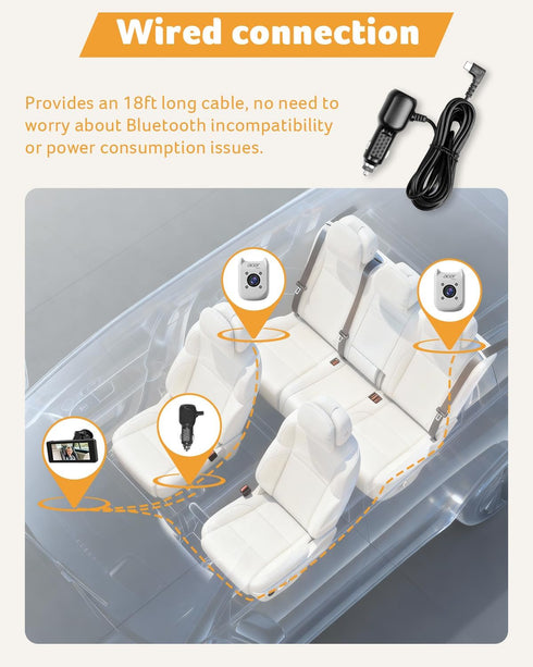 acer -1080P 940nm 360 Gadget Baby Car Camera Rear Facing Car Seat Camera with Night Vision, Rotating Carseat Mirror